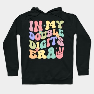 In My Double Digits Era Retro 10 Year Old Gift For Girls Kids Hoodie